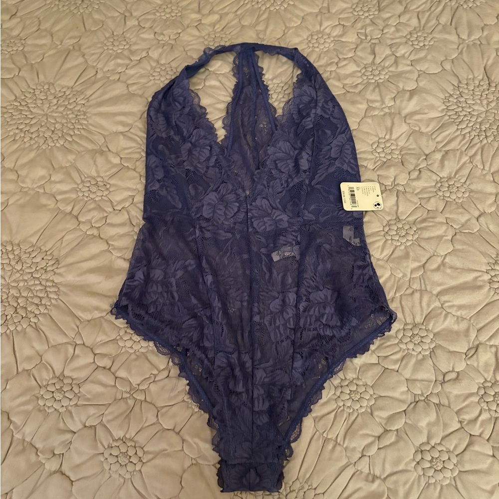 Free People Lace Halter Bodysuit in purple